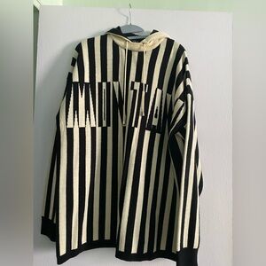 MONTANA WOOL HOODED, S LARGE 100% WOOL STRIPED SWEATER, MADE IN ITALY